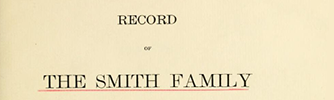 Record of the Smith family